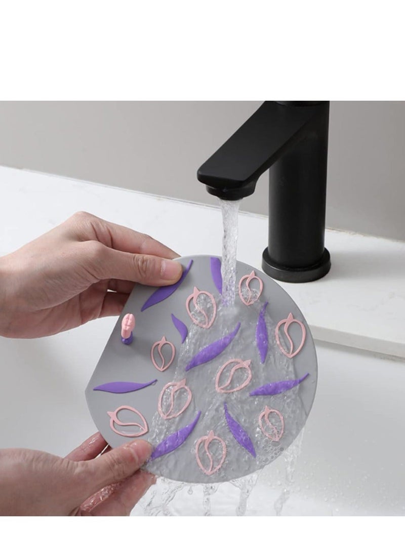 شو وو Anti Odor Mat Silicone Bathtub Stopper, Tub Stopper Floor Drain Anti-Odor Mat, for Kitchen Bathroom Laundry Shower Floor, 3 Pieces - Image 3