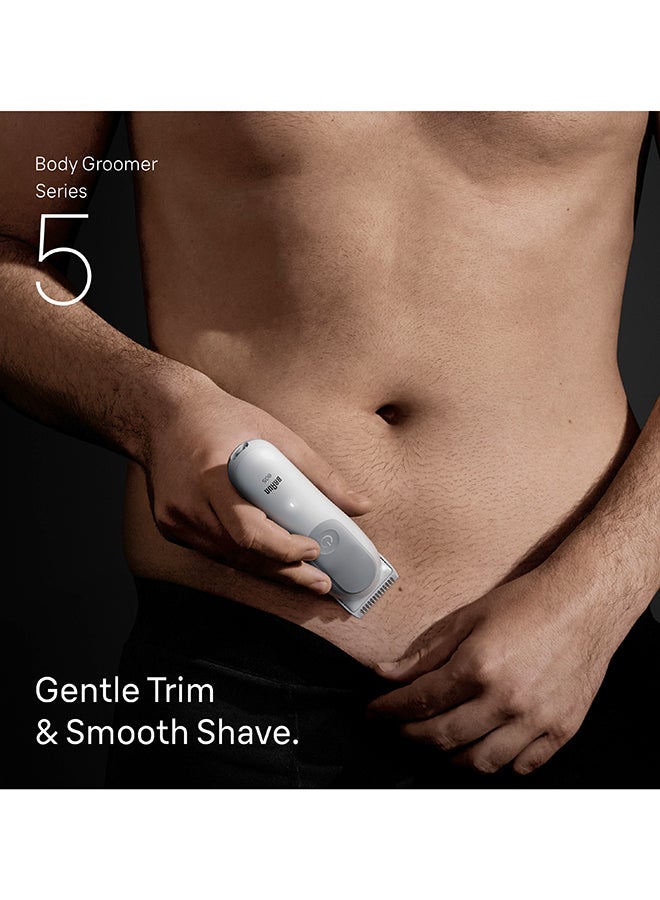 BRAUN Body Groomer Series 5, +6 Grooming Tools, Trim & Shave Hair, BG5550 Light Grey - Image 2