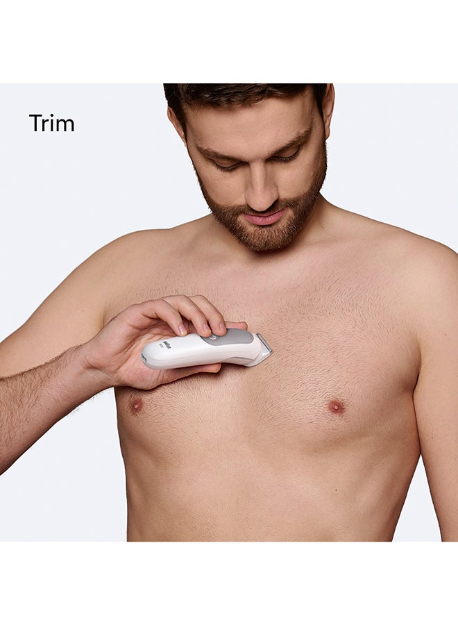 BRAUN Body Groomer Series 5, +6 Grooming Tools, Trim & Shave Hair, BG5550 Light Grey - Image 4
