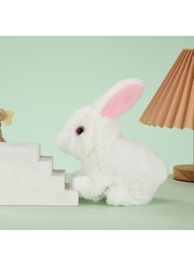 Plush Electric Action Rabbit Simulation Pet Will Walk, Call, Move Mouth, Shake Ears Long-haired Rabbit Pet Toy-Color:Simulation Of High-end Action Rabbit  - Image 3