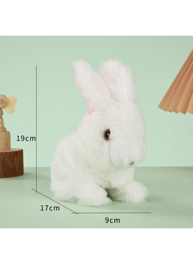 Plush Electric Action Rabbit Simulation Pet Will Walk, Call, Move Mouth, Shake Ears Long-haired Rabbit Pet Toy-Color:Simulation Of High-end Action Rabbit  - Image 2