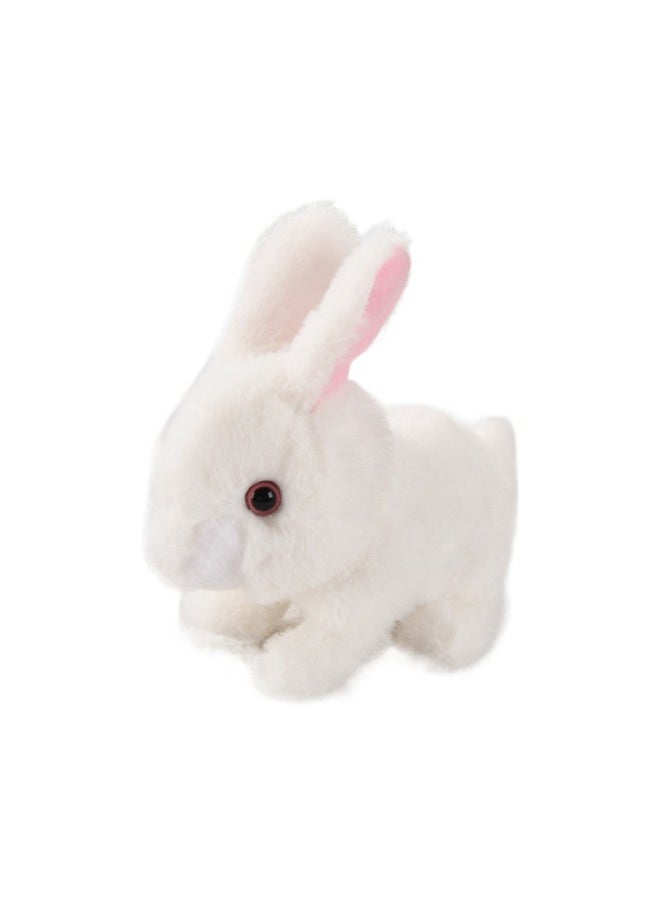 Plush Electric Action Rabbit Simulation Pet Will Walk, Call, Move Mouth, Shake Ears Long-haired Rabbit Pet Toy-Color:Simulation Of High-end Action Rabbit  - Image 5
