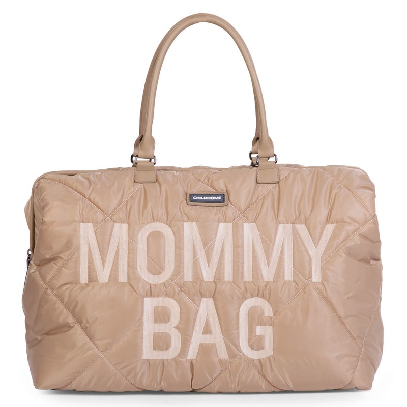 CHILDHOME Childhome The Original Mommy Bag Large Baby Diaper Bag Mommy Hospital Tote and Travel Tote Pregnancy Must Haves Puffered Beige