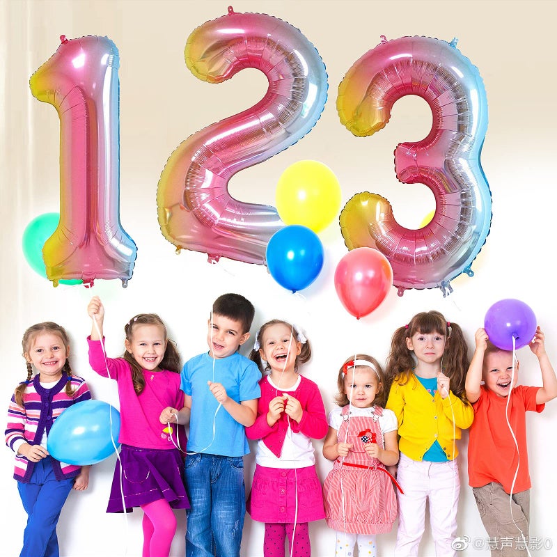 Smlpuame 40 Inch Number Balloons 0-9 Rainbow Gradient Large Number 10 Balloons, Digital Balloons for Birthday Party Celebration Decorations, Helium Foil Number Balloons for Wedding Anniversary - Image 4