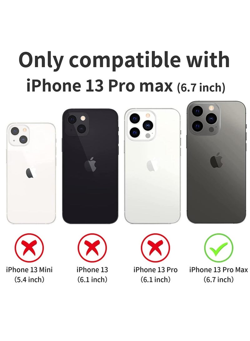 MIGOFAST iPhone 13 Pro Max Premium Luxury Leather Case Magnetic Car Mount Holder Wrist Strap Case Horizontal   Vertical Kickstand Cover with Camera Protection - Image 2