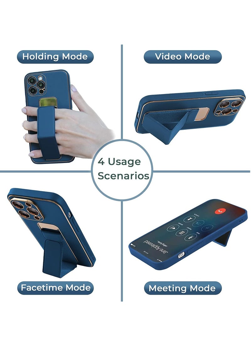 MIGOFAST iPhone 13 Pro Max Premium Luxury Leather Case Magnetic Car Mount Holder Wrist Strap Case Horizontal   Vertical Kickstand Cover with Camera Protection - Image 4