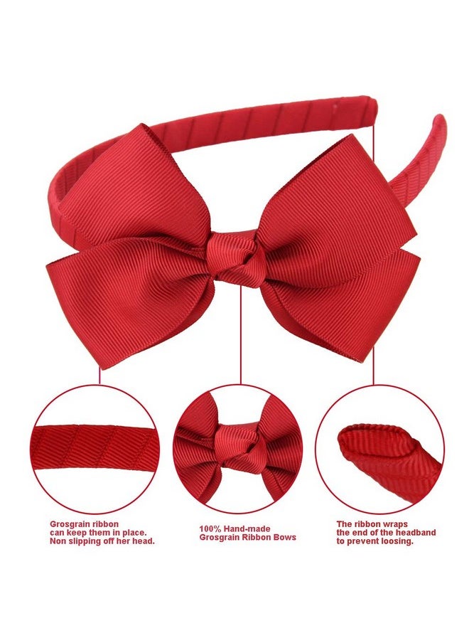 7Rainbows Fashion Cute Red Bow Headband For Girls Toddlers.  - Image 4