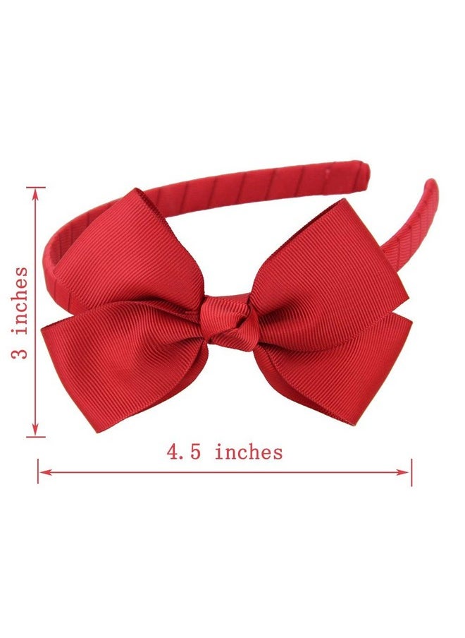 7Rainbows Fashion Cute Red Bow Headband For Girls Toddlers.  - Image 3