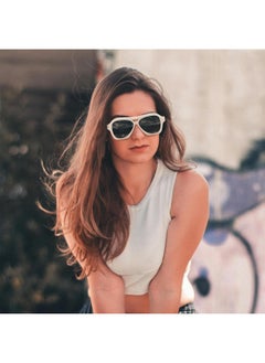 FEISEDY Retro Trendy Aviator Sunglasses For Women Men 70S Vintage Double Bridge Plastic Frame Sun Glasses B0128  - Image 3