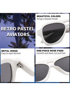 FEISEDY Retro Trendy Aviator Sunglasses For Women Men 70S Vintage Double Bridge Plastic Frame Sun Glasses B0128  - Image 4