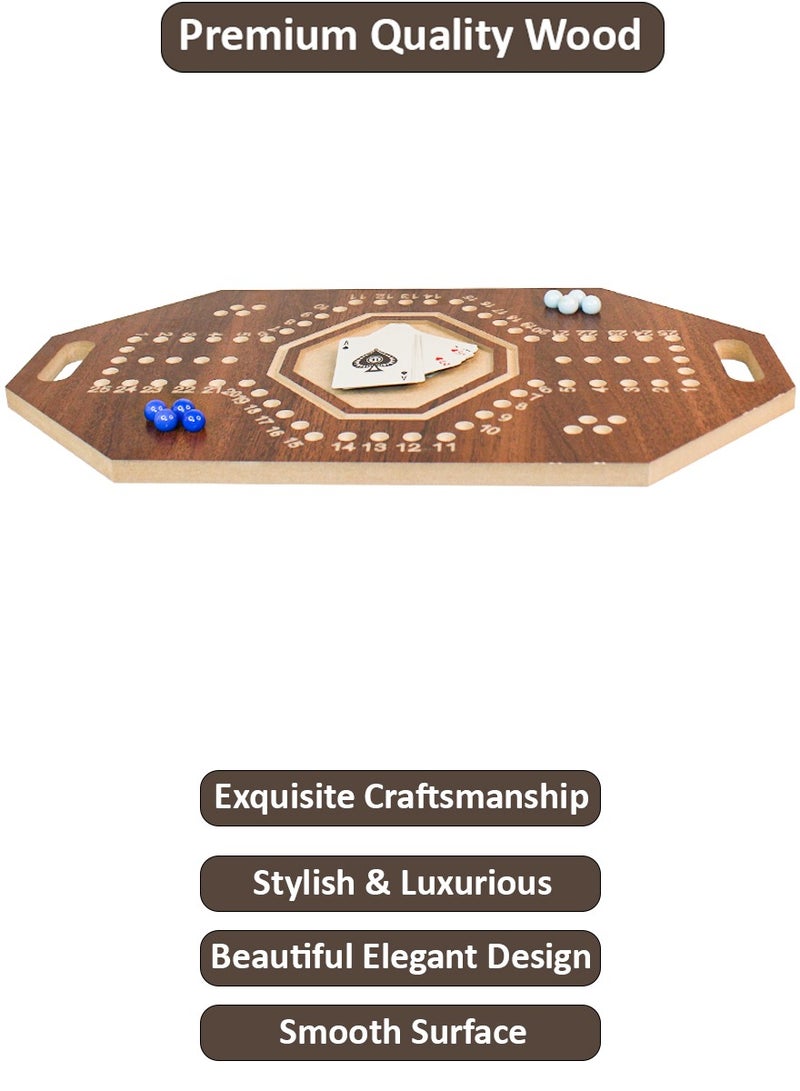 QUTOOB jackaroo board game for 2 players with cards and stones - Wooden Jackaroo Board Games -  Fun And Exciting Game For Family, Friends, Adults, Youth, and Kids, Best Quality Lighweight Portable Game Board - Image 2