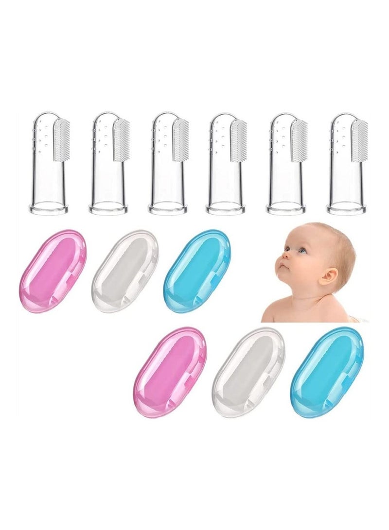 واي آند دي 6 Sets Baby Finger Toothbrush, Baby's Toothbrush Made of Soft, Oral Cleaning Massager, Train Your Child Healthy Habits, A Beautiful Box for Keeping it Away From Germs - Image 1