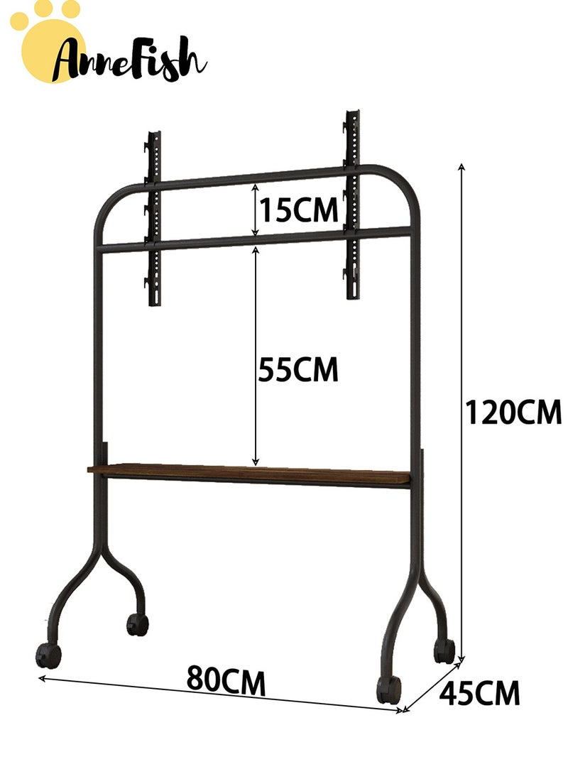 AnneFish Mobile TV Cart Easel Rolling TV Stand for up to 75 Inch LCD LED OLED Flat Panel Screen Multifunction Portable Floor TV Stand with Locking Wheels For Office Home - Image 2