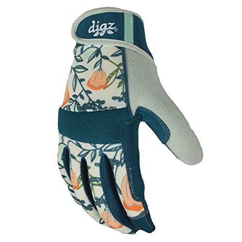 DIGZ High Performance Garden Gloves for Women, Thorn Proof Gardening Gloves, Touchscreen Compatible, Reinforced Palm & Knuckle Padding for Protection, Medium, 1-Pack, Coral Floral Pattern | 77861-23 - Image 3