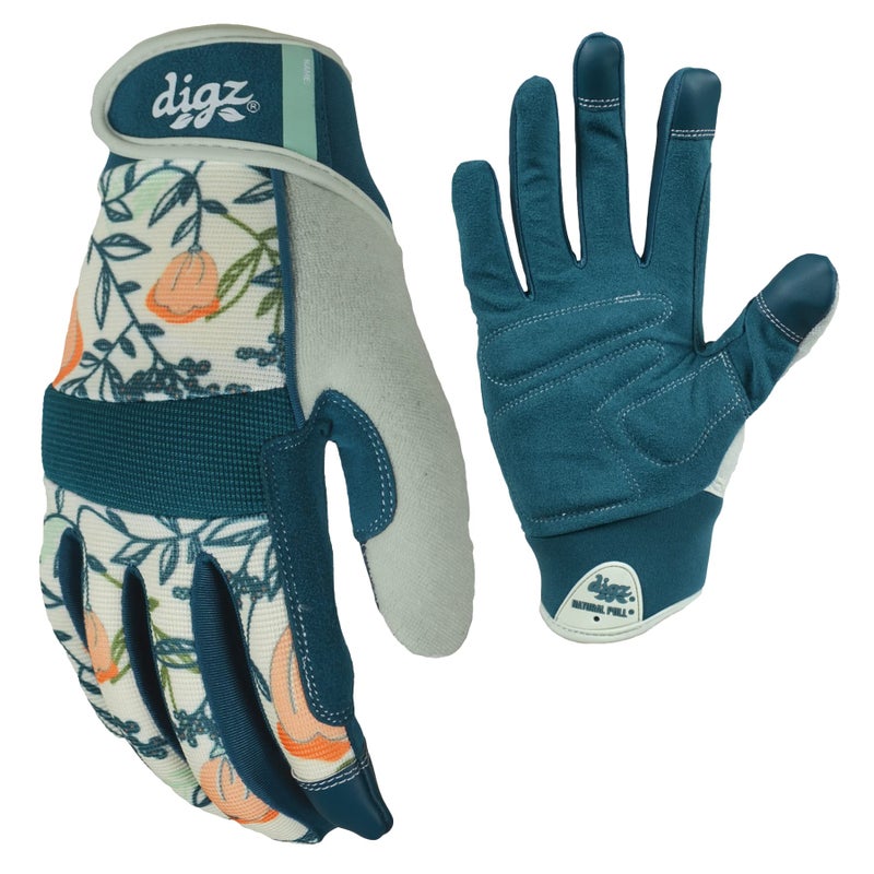 DIGZ High Performance Garden Gloves for Women, Thorn Proof Gardening Gloves, Touchscreen Compatible, Reinforced Palm & Knuckle Padding for Protection, Medium, 1-Pack, Coral Floral Pattern | 77861-23 - Image 5