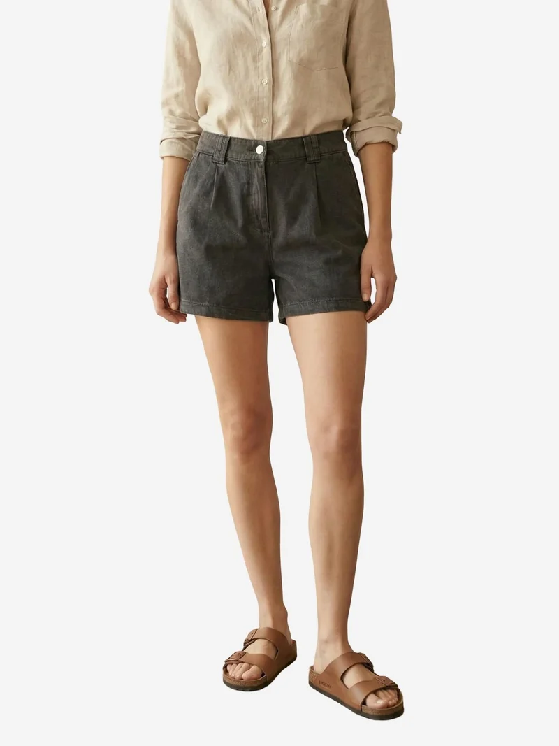 ماي فاشن MY FASHION High Waist Wide Leg Tailored Shorts