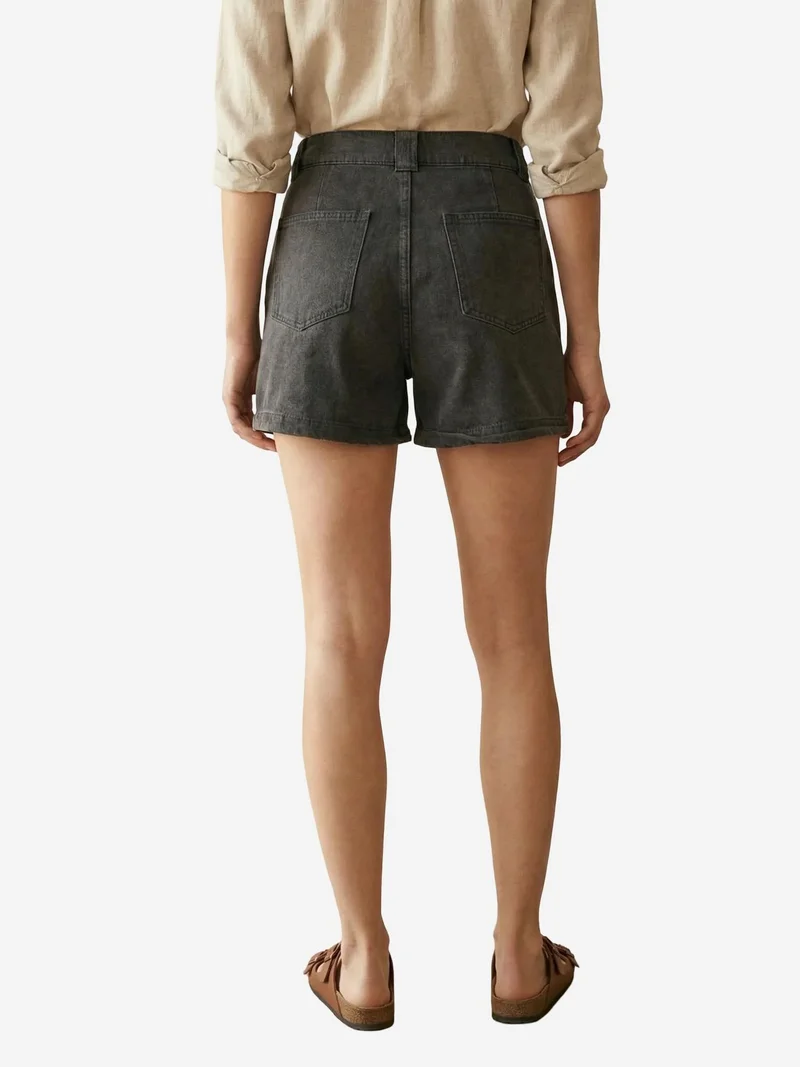 My Fashion Black MY FASHION High Waist Wide Leg Tailored Shorts for Women | Best Price UAE