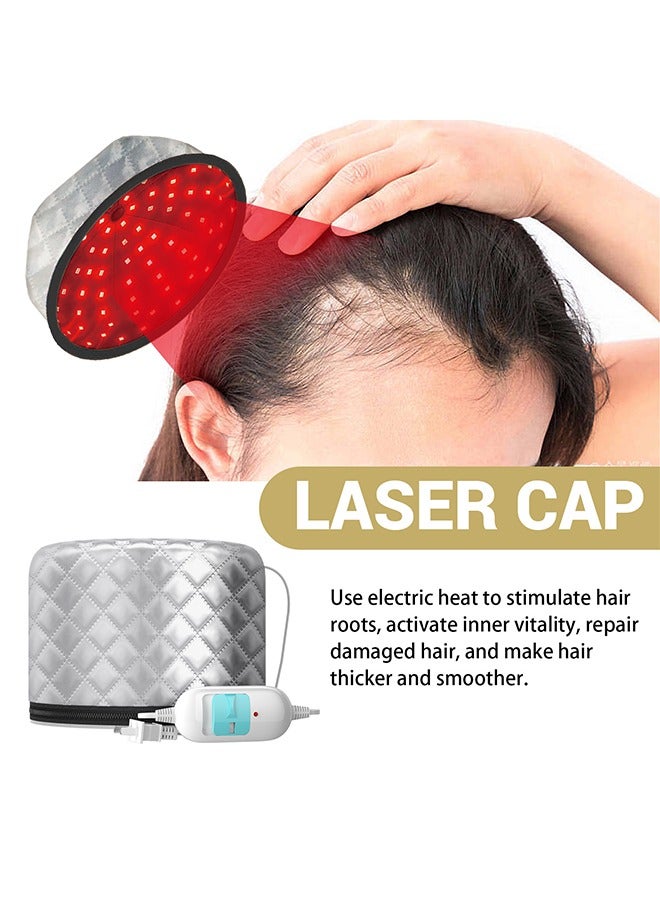 Laser Cap Adjustable Temperature, Deep Conditioning Hair Care with Temperature Control, Natural Dry Curly Oil Hair Electric Thermal Cap for Women Girls Hair Salon Home Use - Image 4