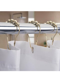 Y&D Shower Curtain Rings, Set of 12, Rust-Resistant Metal Shower Hooks Ring Shower Rings for Curtain Rolling Shower Curtain Hooks for Bathroom Shower Rod Shower Curtain Hangers  - Image 5