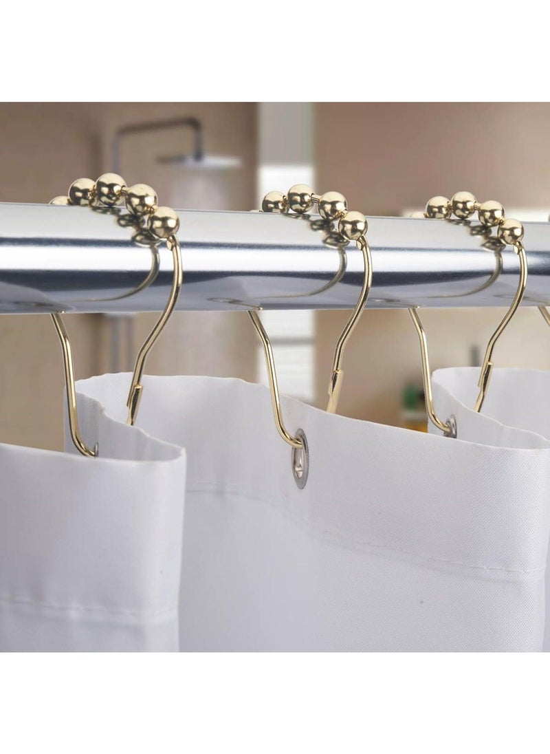 Y&D Shower Curtain Rings, Set of 12, Rust-Resistant Metal Shower Hooks Ring Shower Rings for Curtain Rolling Shower Curtain Hooks for Bathroom Shower Rod Shower Curtain Hangers  - Image 5