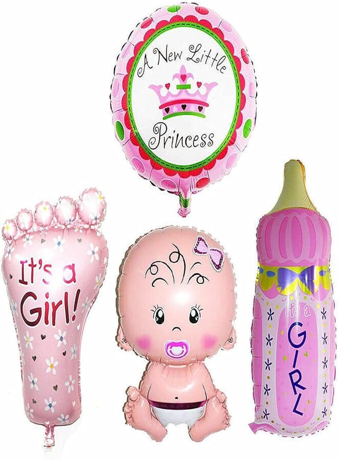Secret 4PCS Girl Foil Helium Balloon for newborn Baby Shower christening Birthday Party
