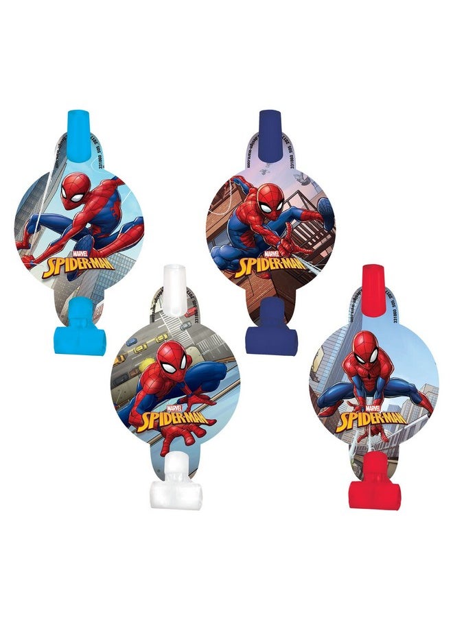American Greetings - Spiderman Webbed Wonder Blowouts 5" (Pack Of 8) ; Premium Quality Materials ; Perfect For Themed Celebrations - Image 1