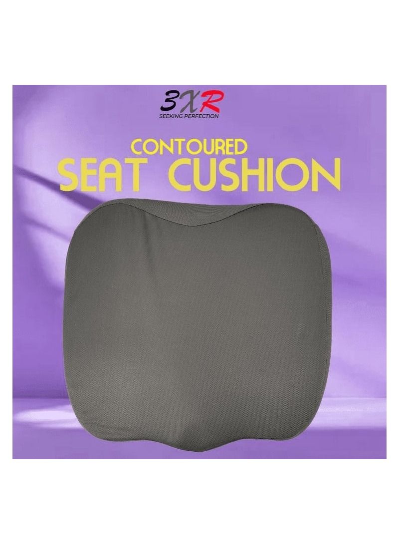 3 اكس ار وسادة مقعد من الإسفنج المغطى بالذاكرة ، وسادة مقعد لكرسي السيارة والمكتب المنزلي ، قطعة واحدة باللون الرمادي - Image 1