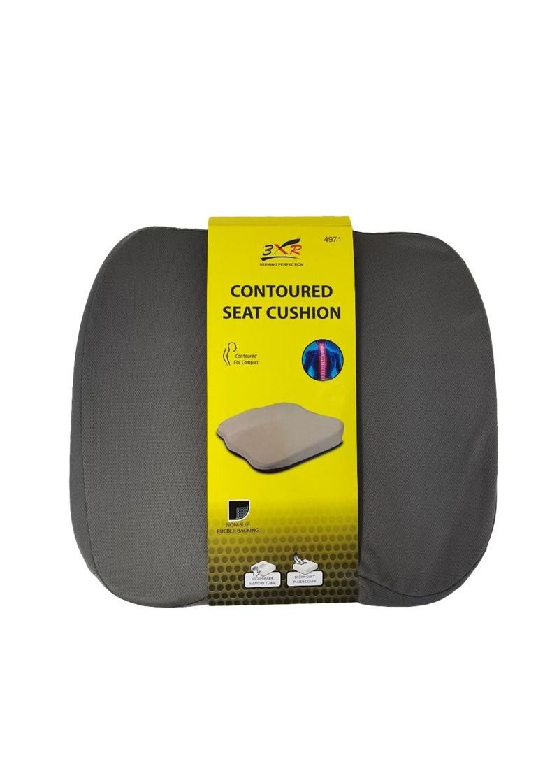 3 اكس ار وسادة مقعد من الإسفنج المغطى بالذاكرة ، وسادة مقعد لكرسي السيارة والمكتب المنزلي ، قطعة واحدة باللون الرمادي - Image 5