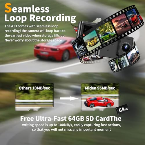 WANLIPO Dash Cam Front and Rear: 4K Dual Channel Dash Cam - 5GHz WiFi, Dash Camera for Cars with 64GB Card, 2" IPS, App Control, G-Sensor, Loop Recording, 170° Wide Angle, Night Vision, 24H Parking Mode - Image 5