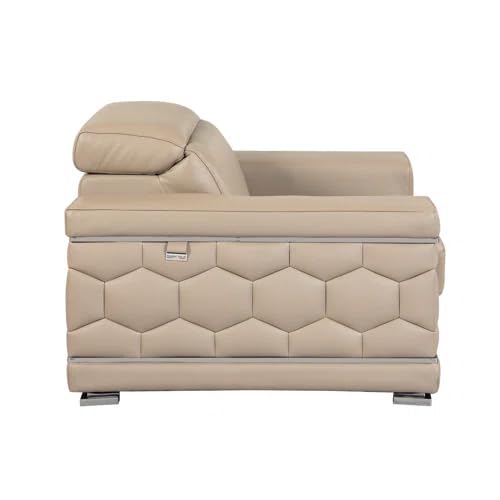 INLENDISH Henthorn Leatherette 1 Seater Comfortable and Luxury Beige Arm Chair for Living Room - Image 5