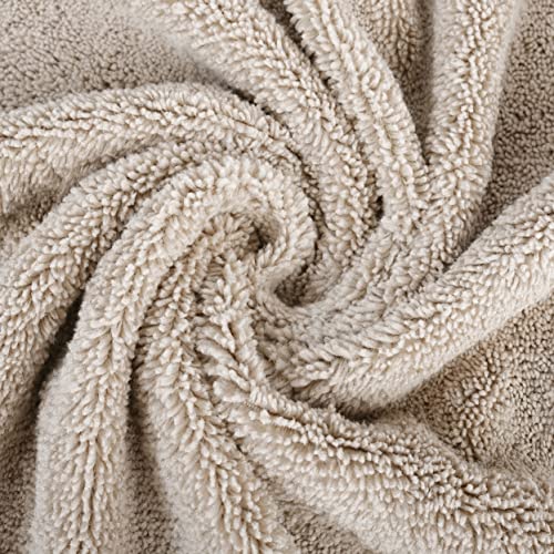 POLYTE Quick Dry Lint Free Microfiber Bath Sheet, 35 x 70 in, Pack of 2 (Beige) - Image 4