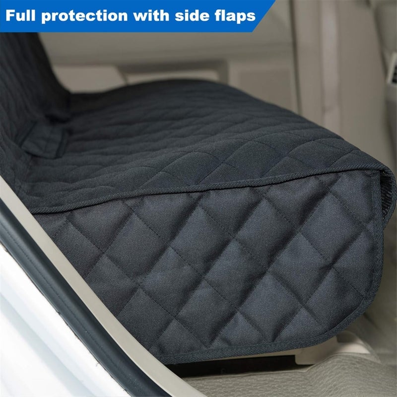 Quilted Car Rear Bench Seat Cover, Black, Waterproof Protection, Universal Fit, Pet and Passenger Friendly - Image 4
