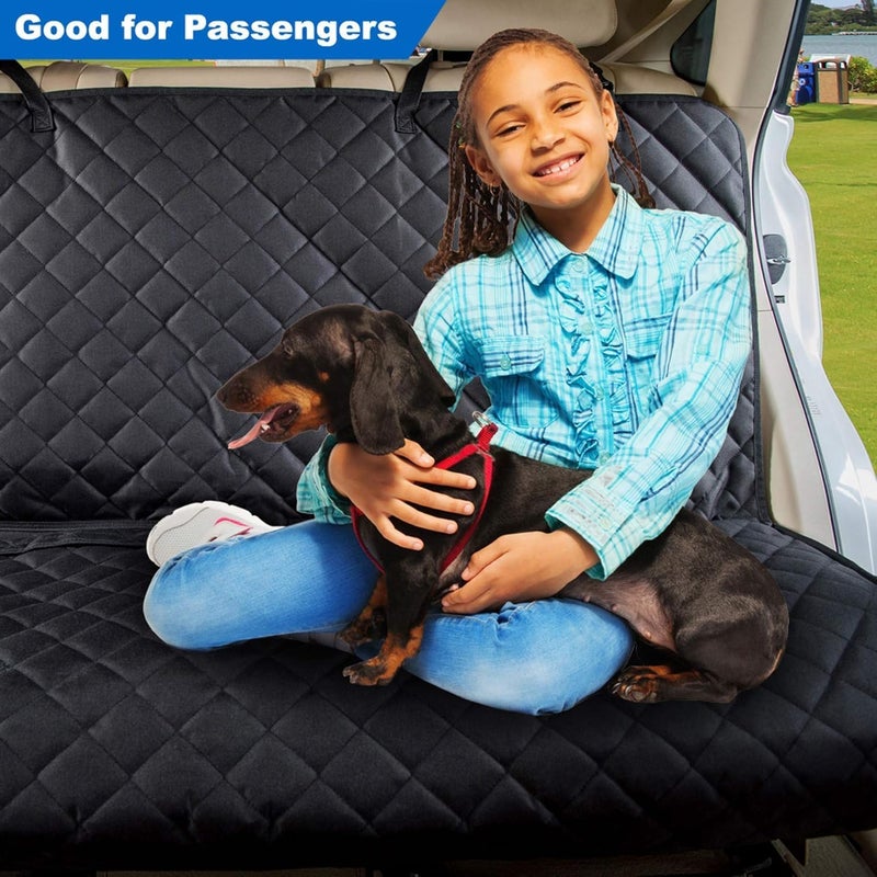 Quilted Car Rear Bench Seat Cover, Black, Waterproof Protection, Universal Fit, Pet and Passenger Friendly - Image 3