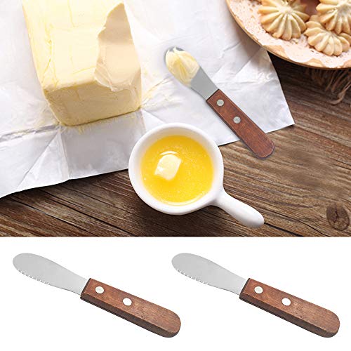 DaKuan 8 Pack Stainless Steel Straight Edge Wide Butter Spreader with Wood Handle, Sandwich Cream Cheese Condiment Knives 5 Inch - Image 5