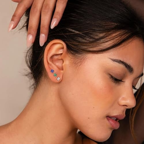 NONTAI CZ Flower Stud Earrings Set, 16G Flat Back Earring Threadless Cartilage Stud Tragus Conch Helix Piercing Jewelry - Image 5