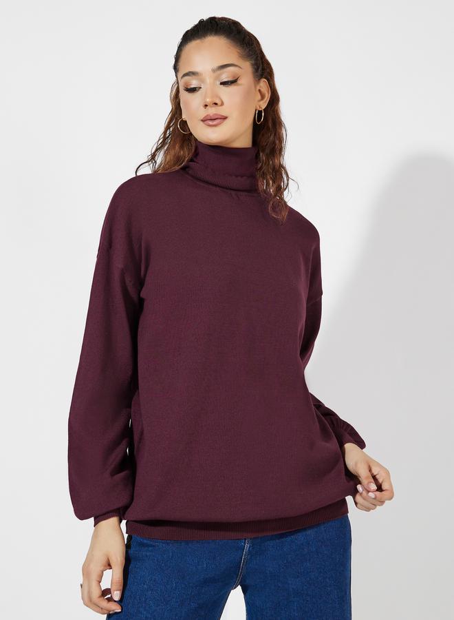 Styli Oversized Longline Turtle Neck Sweater  - Image 1