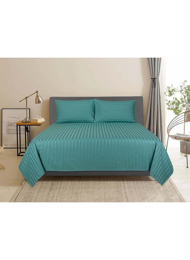 Hotel Collection HOTEL COLLECTION TEAL BLUE Double Flat Sheet with 2 Pillow Cases 220x280 cm  - Image 1