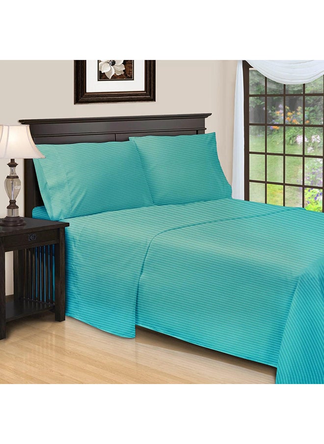Hotel Collection HOTEL COLLECTION TEAL BLUE Double Flat Sheet with 2 Pillow Cases 220x280 cm  - Image 2