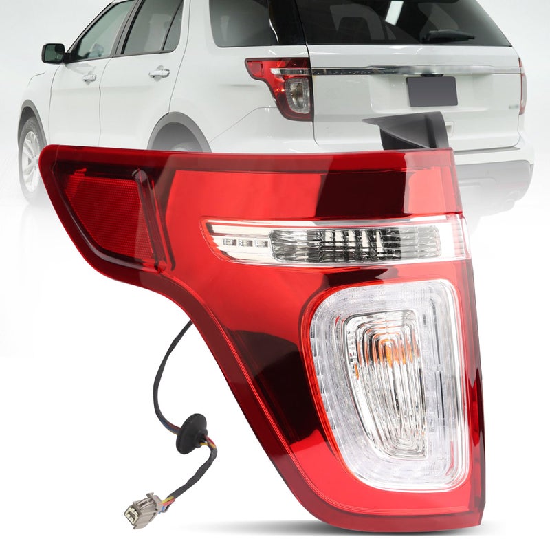 Taillights Assembly for Ford Explorer 2011 2012 2013 2014 2015 Taillights Replacement for BB5Z13404C and BB5Z13404D Brake Rear Lamp with bulbs Left Driver Side