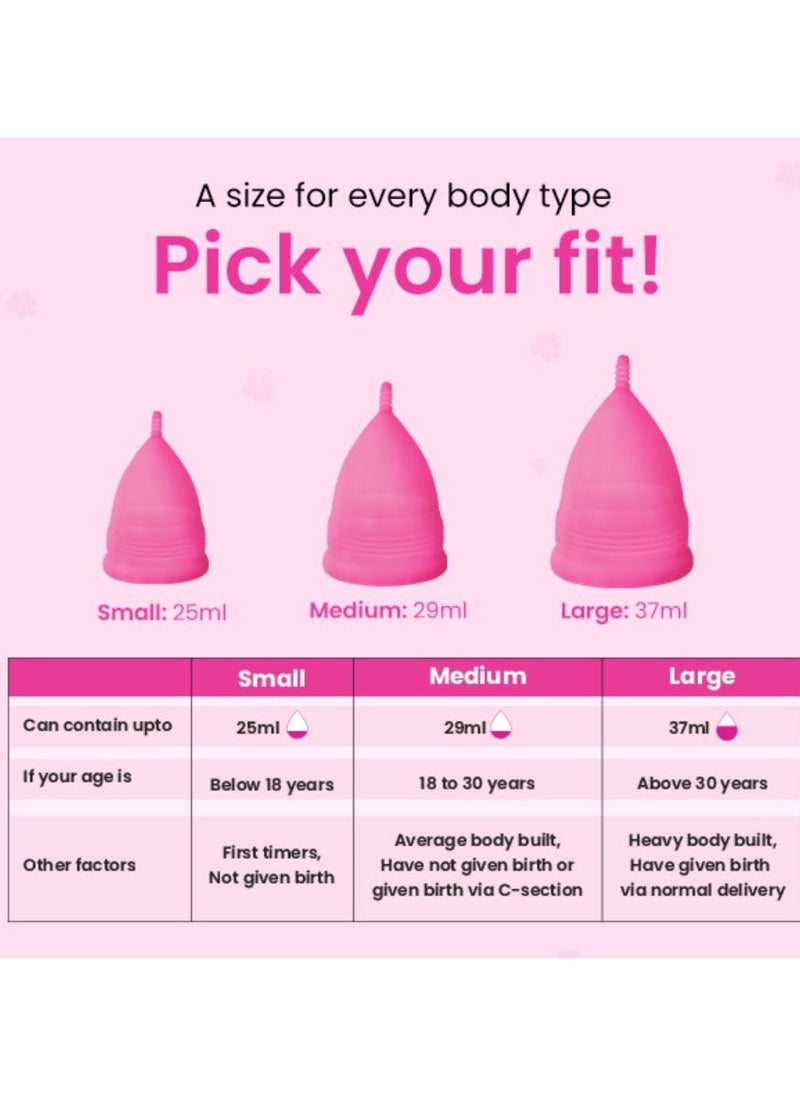 i-activ - 100% Medical Grade Silicone Menstrual Cup For Women with Free Sterilizer Case Medium - Image 1