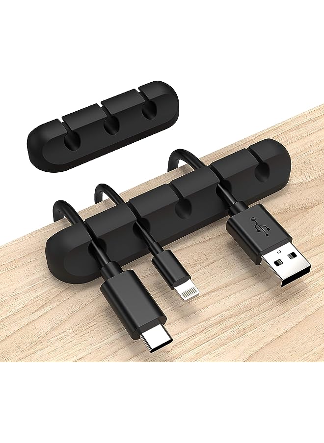 INCHOR Cord Organizer, Cable Clips Cord Holder, Cable Management USB Cable Power Wire Cord Clips, 2 Packs Cable Organizers for Car Home and Office (5, 3 Slots) - Image 1