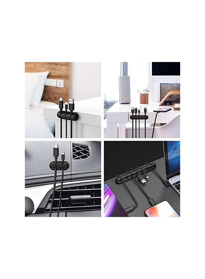 INCHOR Cord Organizer, Cable Clips Cord Holder, Cable Management USB Cable Power Wire Cord Clips, 2 Packs Cable Organizers for Car Home and Office (5, 3 Slots) - Image 4