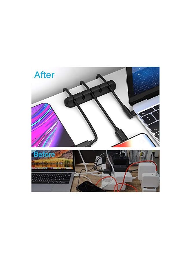 INCHOR Cord Organizer, Cable Clips Cord Holder, Cable Management USB Cable Power Wire Cord Clips, 2 Packs Cable Organizers for Car Home and Office (5, 3 Slots) - Image 2