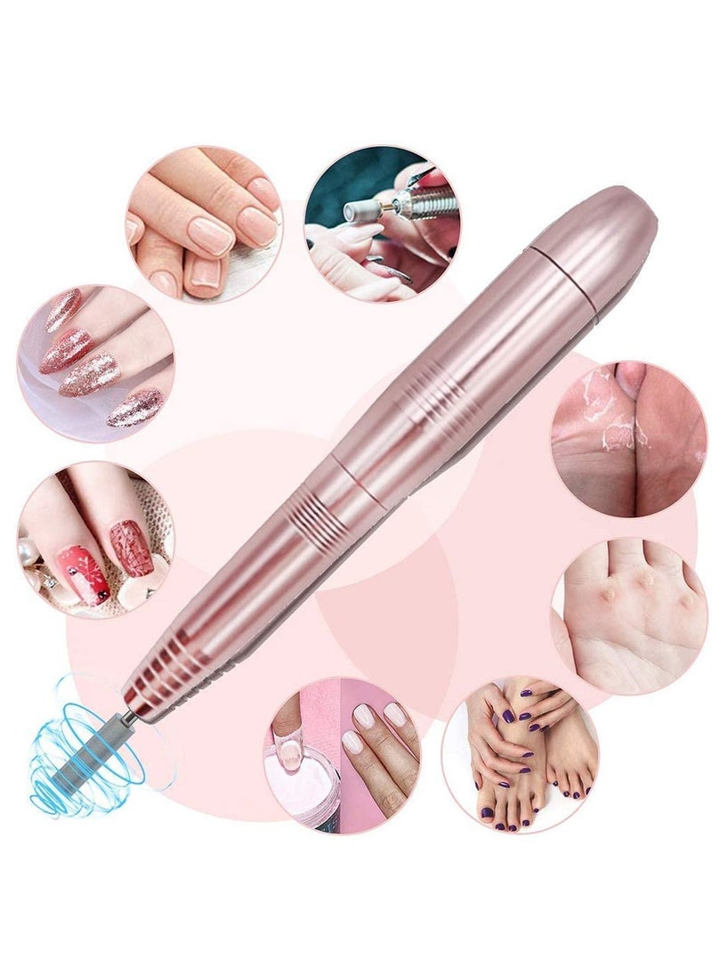 Generic - Electric Nail Drill Set Professional Acrylic Nail File Machine 20000RPM USB Powered Gel Nails Efile Manicure Pedicure Polishing Tools for Home Salon with Cleaning Brush Sanding Band 11PCS Bits - Image 1