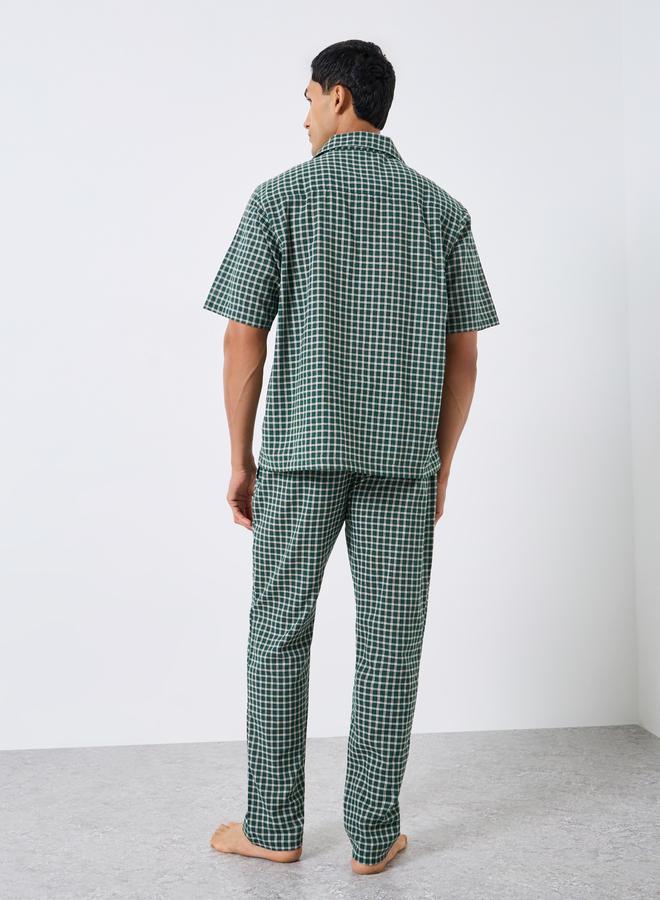 Styli Men Checked Cotton Relaxed Shirt and Pyjama Set - Image 5