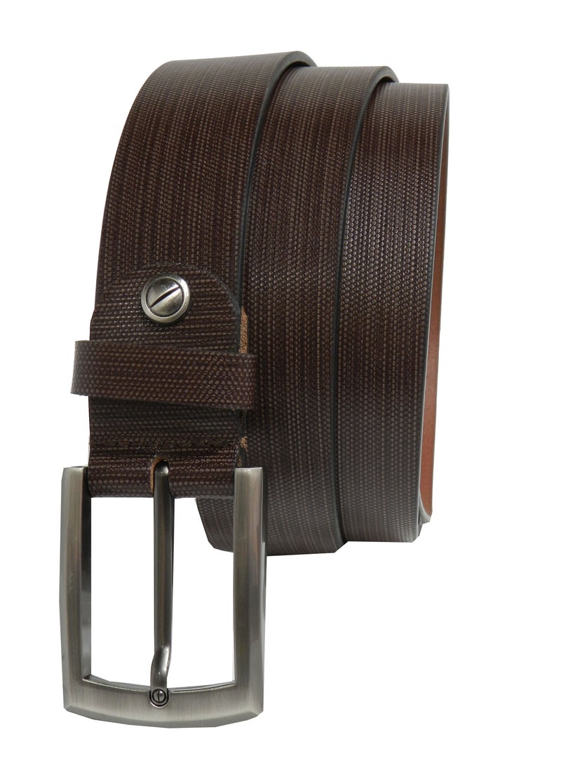 LAVERI LEATHER GENUINE LEATHER 35MM FORMAL AND CASUAL BROWN BELT FOR MENS 35MM - Image 3