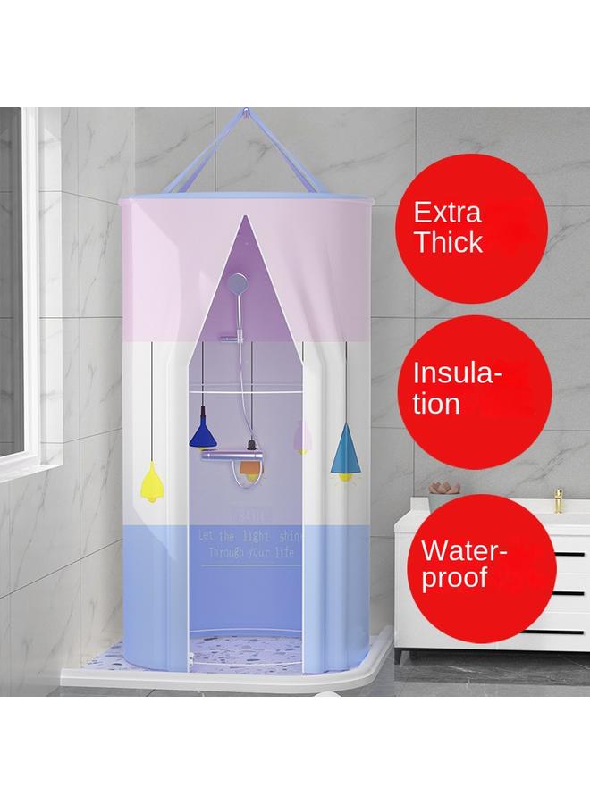 Bluejw Round Bath Cover Warm Thickened Bath Cover Thermal Insulation Bath Account Bath Account Household Winter Shower Curtain Closable For Adults - Image 3