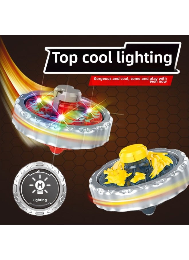 Generic - Light Alloy Gyro Gun Children's Spinning Glow Gyroscope Toy Battle Gyroscope Boy Gun Type Launch Combat Disk-Color:Blue Five-piece Set [1 Gun + 3 Light Gyro + 1 Plate] - Image 1