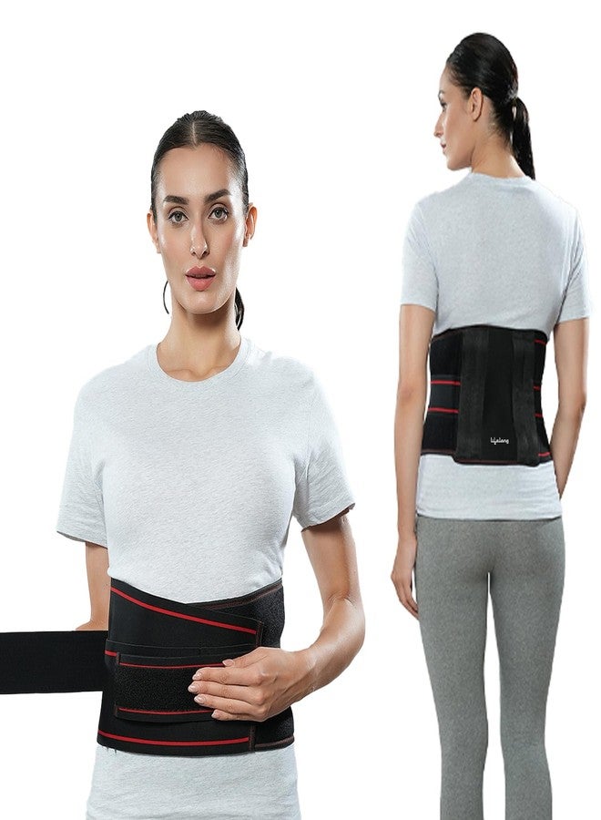 Lifelong Contoured Lumbar Sacral Belt | Adjustable Elastic Straps, 4 Metallic Splints & Strong Back Support | Free Size, Breathable Sweat-Free Fabric for Pain Relief & Posture (LLOBS07) - Image 1