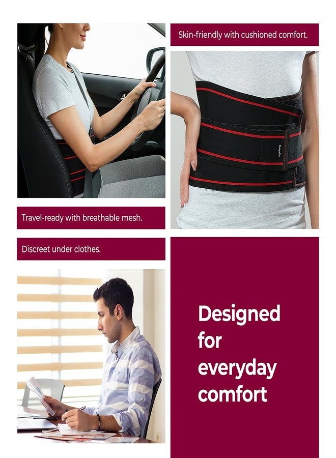 Lifelong Contoured Lumbar Sacral Belt | Adjustable Elastic Straps, 4 Metallic Splints & Strong Back Support | Free Size, Breathable Sweat-Free Fabric for Pain Relief & Posture (LLOBS07) - Image 5